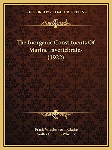 The Inorganic Constituents Of Marine Invertebrates (1922)