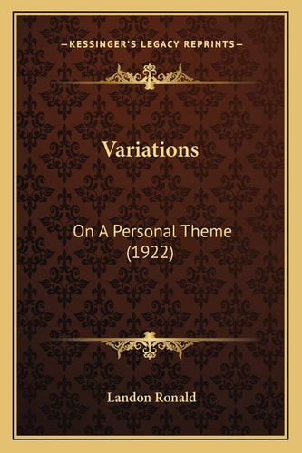 Variations: On A Personal Theme (1922)