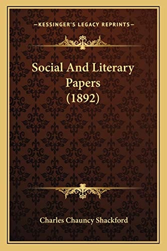Social And Literary Papers (1892)