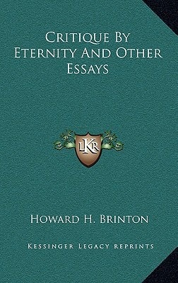 Critique By Eternity And Other Essays