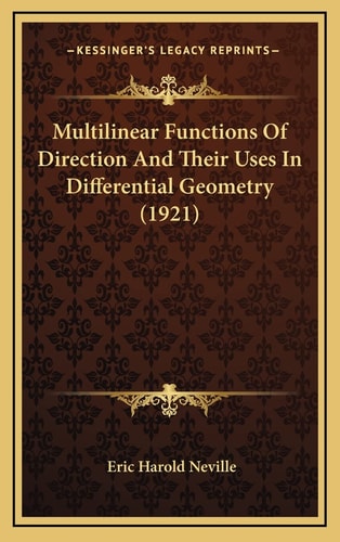 Multilinear Functions Of Direction And Their Uses In Differential Geometry (1921)