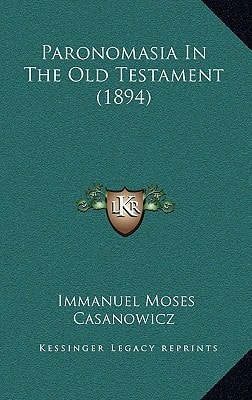 Paronomasia In The Old Testament (1894)