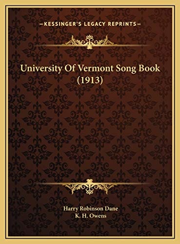 University Of Vermont Song Book (1913)