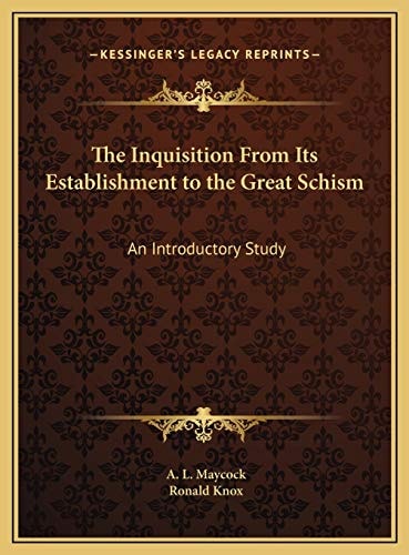 The Inquisition From Its Establishment to the Great Schism: An Introductory Study