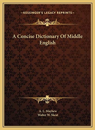 A Concise Dictionary Of Middle English