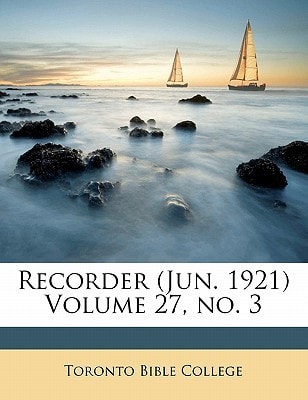 Recorder (Jun. 1921) Volume 27, no. 3