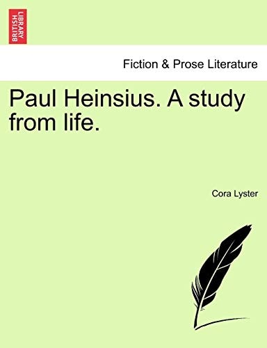Paul Heinsius. A study from life.