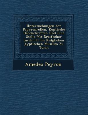 Untersuchungen &#65533;ber Papyrusrollen, Koptische Handschriften Und Eine Stelle Mit Dreifacher Inschrift Im K&#65533;niglichen &#65533;gyptischen Mu