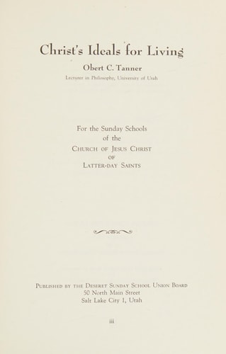 Christ's Ideals For Living