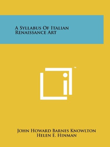 A Syllabus of Italian Renaissance Art