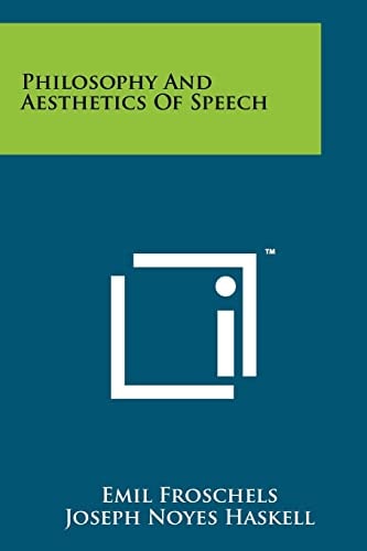 Philosophy And Aesthetics Of Speech
