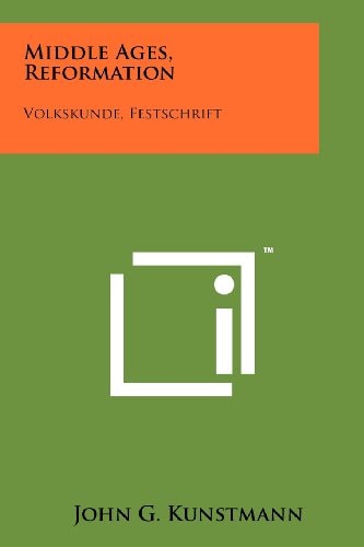 Middle Ages, Reformation Volkskunde, Festschrift