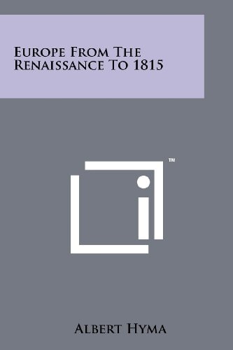 Europe from the Renaissance To 1815