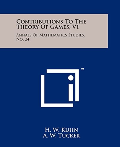 Contributions To The Theory Of Games, V1 Annals Of Mathematics Studies, No. 24