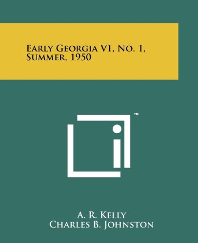 Early Georgia V1, No. 1, Summer, 1950