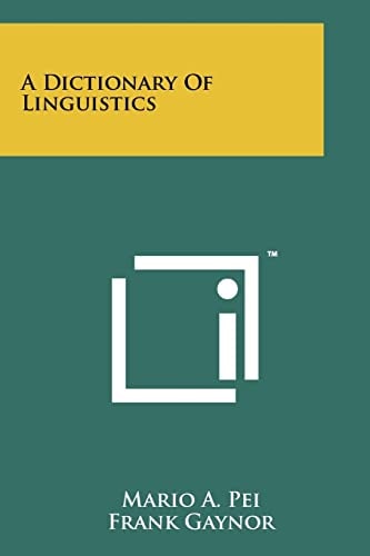 A Dictionary Of Linguistics