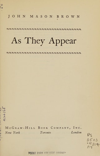 As They Appear
