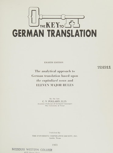 The Practical Solution to German Translation The Analytical Approach to German Translation