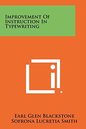 Improvement Of Instruction In Typewriting