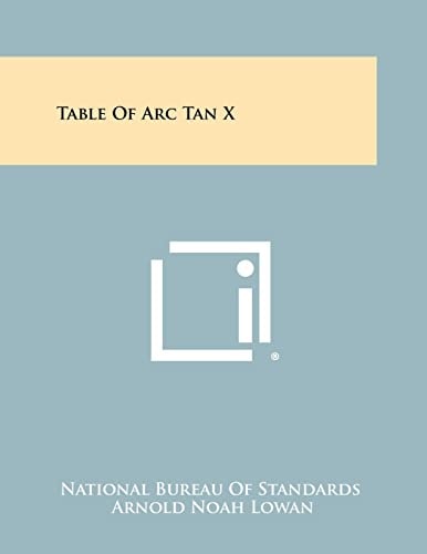 Table of Arc Tan X