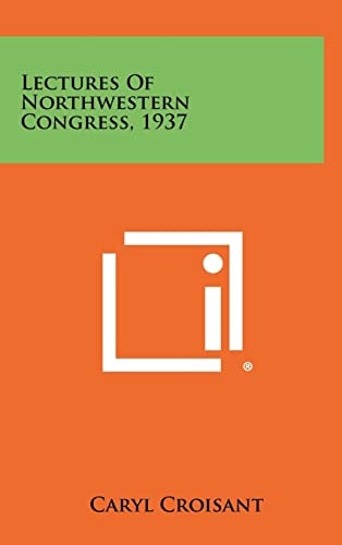 Lectures of Northwestern Congress, 1937