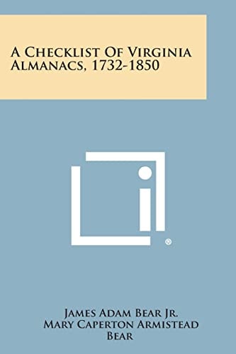A Checklist of Virginia Almanacs, 1732-1850
