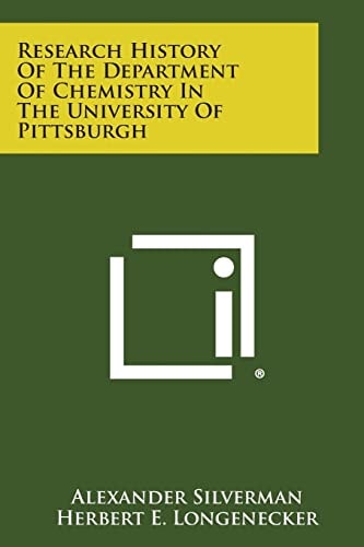 Research History of the Department of Chemistry in the University of Pittsburgh