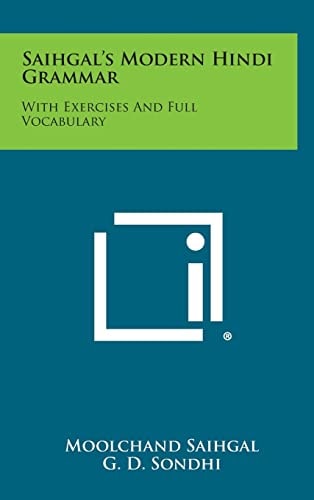 Saihgal's Modern Hindi Grammar With Exercises And Full Vocabulary