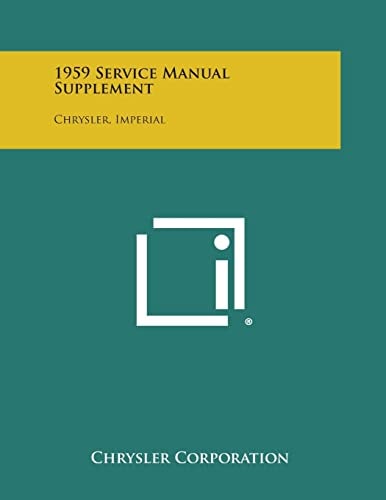 1959 Service Manual Supplement Chrysler, Imperial