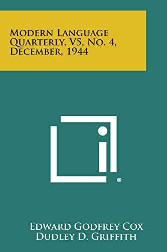 Modern Language Quarterly, V5, No. 4, December, 1944