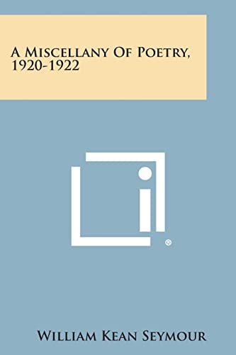A Miscellany of Poetry, 1920-1922