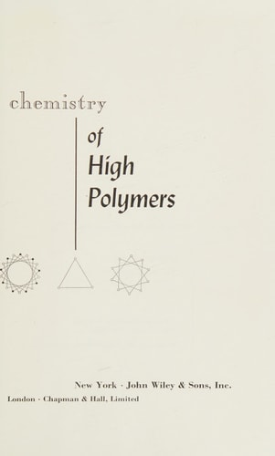 Physical Chemistry of High Polymers