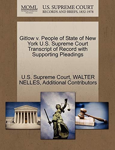 Gitlow v. People of State of New York U.S. Supreme Court Transcript of Record with Supporting Pleadings