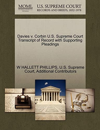Davies v. Corbin U.S. Supreme Court Transcript of Record with Supporting Pleadings