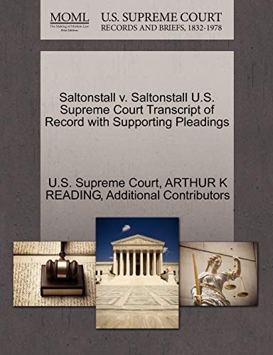 Saltonstall v. Saltonstall U.S. Supreme Court Transcript of Record with Supporting Pleadings