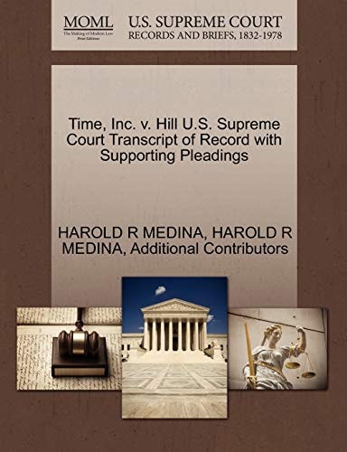 Time, Inc. v. Hill U.S. Supreme Court Transcript of Record with Supporting Pleadings