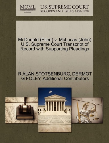 McDonald (Ellen) v. McLucas (John) U.S. Supreme Court Transcript of Record with Supporting Pleadings