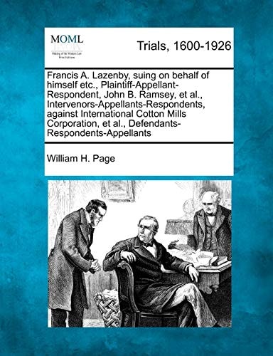 Francis A. Lazenby, suing on behalf of himself etc., Plaintiff-Appellant-Respondent, John B. Ramsey, et al., Intervenors-Appellants-Respondents, ... et al., Defendants-Respondents-Appellants