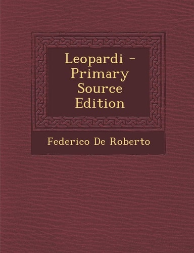Leopardi (English and Italian Edition)