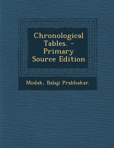 Chronological Tables. (English and Marathi Edition)