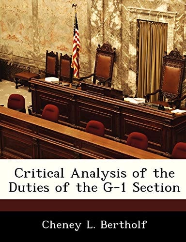 Critical Analysis of the Duties of the G-1 Section