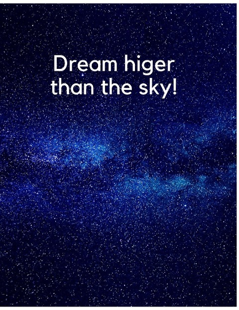 Sky Notebook: Dream higer than the sky! Touch the stars! Happy Notebook / Journal Gift: 120 Pages - 8.5 x 11 inches