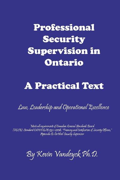 Professional Security Supervision in Ontario: A Practical Text