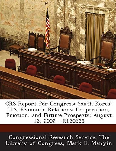 Crs Report for Congress South Korea-U. S. Economic Relations