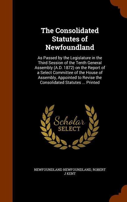 The Consolidated Statutes of Newfoundland: As Passed by the Legislature in the Third Session of the Tenth General Assembly (A.D. 1872) on the Report o