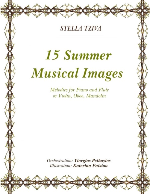 15 Summer Musical Images Melodies for Piano & Flute or Violin, Oboe, Mandolin