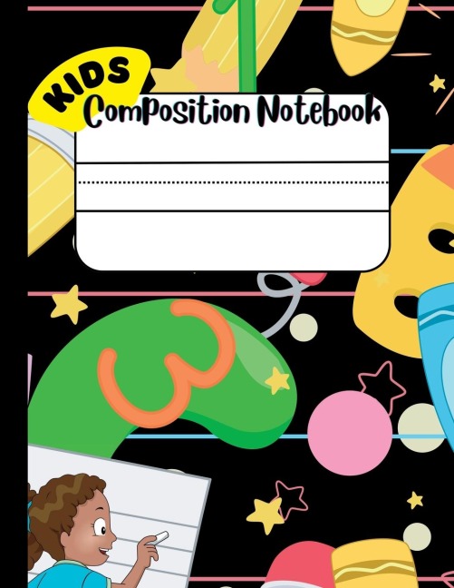Composition Notebook for Kids: Draw and Write Journal for kids with Cut and Paste picture writing prompts, Frys Sight Word List and Penmanship Practice