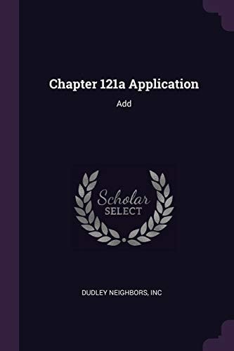 Chapter 121a Application Add