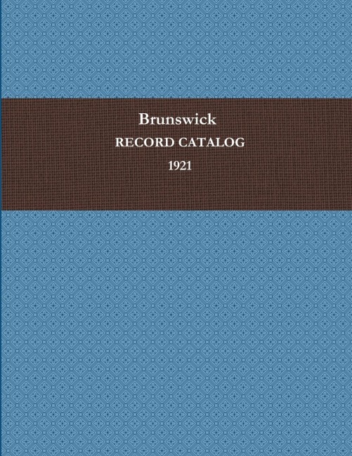 BRUNSWICK RECORD CATALOG 1921