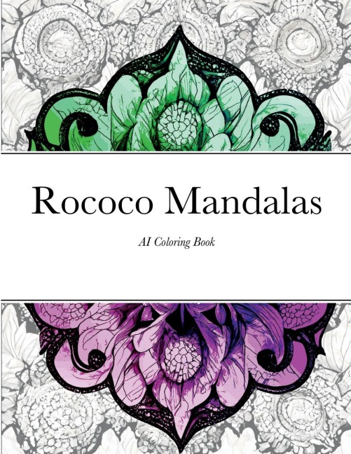 Rococo Mandala: AI Adult Coloring Book